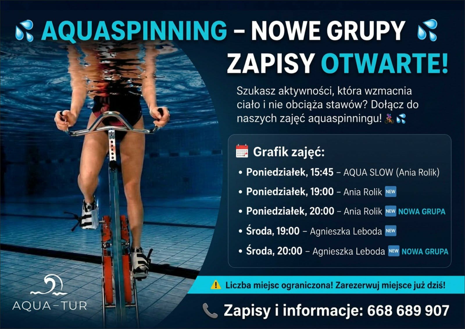 Zapisy otwarte - aquaspinning