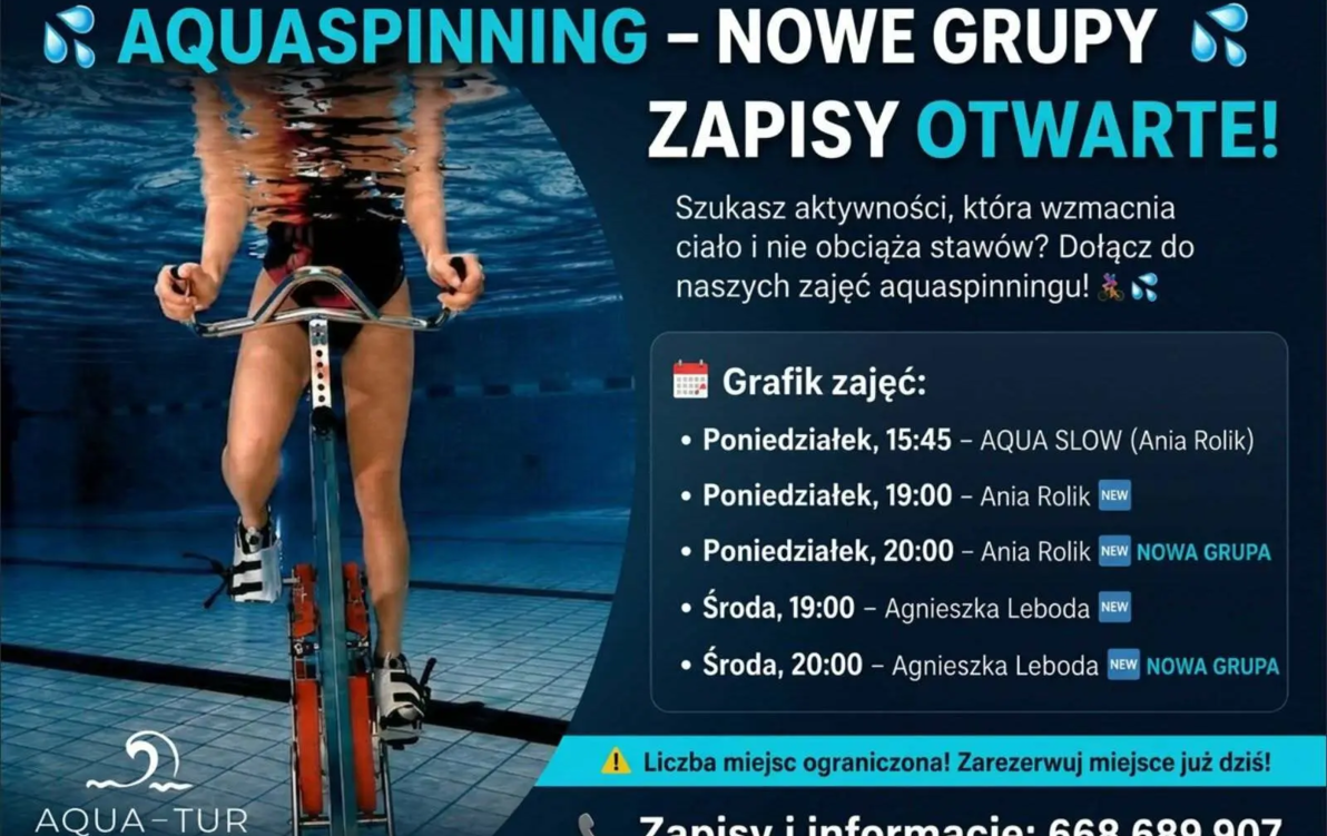 zapisy otwarte aquaspinning