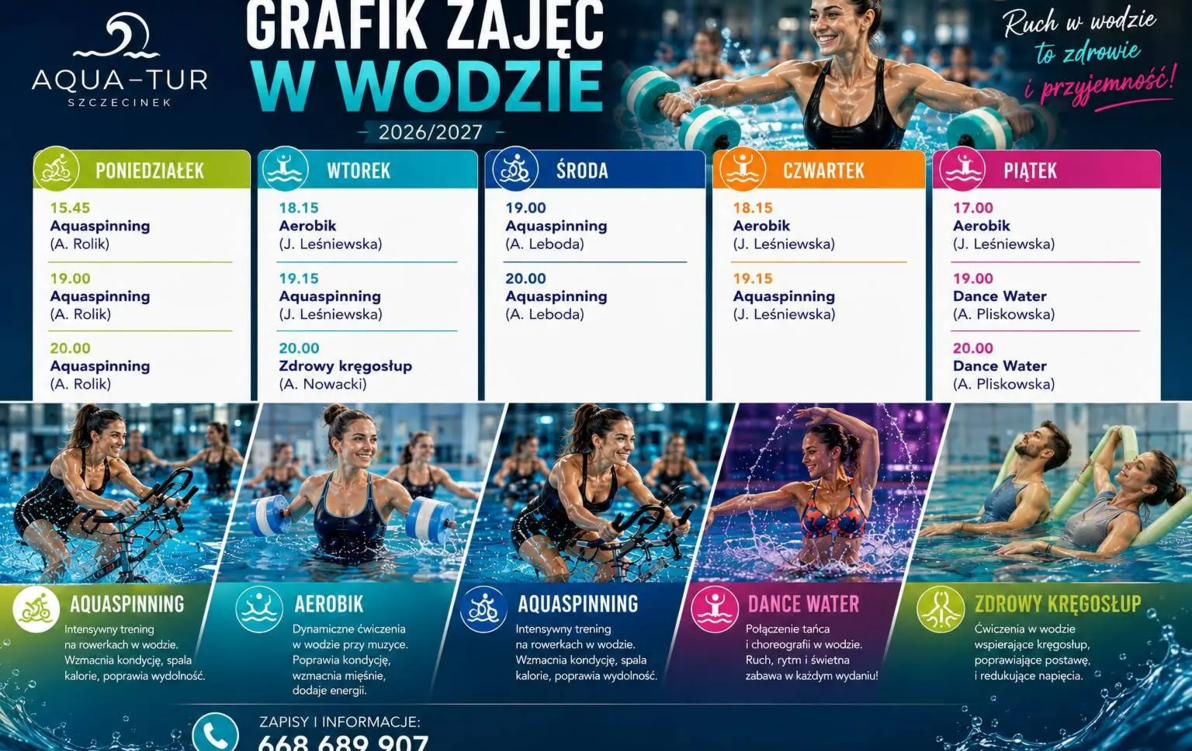 grafik zajęć w wodzie